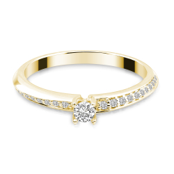 Forlovelsesring Solitaire 14 karat Guld D07 - Flere Varianter