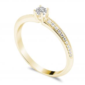 Forlovelsesring Solitaire 14 karat Guld D07 - Flere Varianter