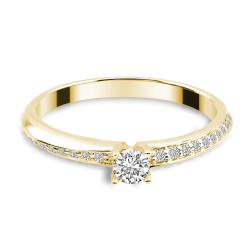 Forlovelsesring Solitaire 14 karat Guld D07 - Flere Varianter