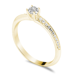 Forlovelsesring Solitaire 14 karat Guld D07 - Flere Varianter