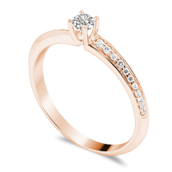 Forlovelsesring Solitaire 14 karat Rdguld D07 - Flere Varianter