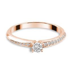 Forlovelsesring Solitaire 14 karat Rdguld D07 - Flere Varianter