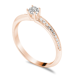 Forlovelsesring Solitaire 14 karat Rdguld D07 - Flere Varianter
