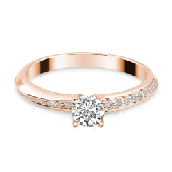 Forlovelsesring Solitaire 14 karat Rdguld D07 - Flere Varianter