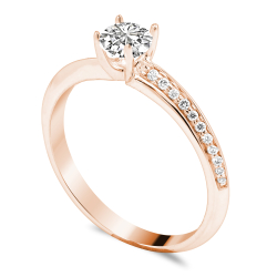 Forlovelsesring Solitaire 14 karat Rdguld D07 - Flere Varianter