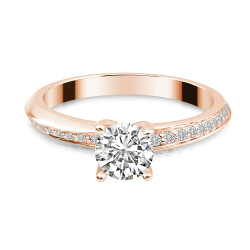 Forlovelsesring Solitaire 14 karat Rdguld D07 - Flere Varianter