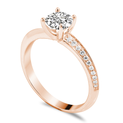 Forlovelsesring Solitaire 14 karat Rdguld D07 - Flere Varianter