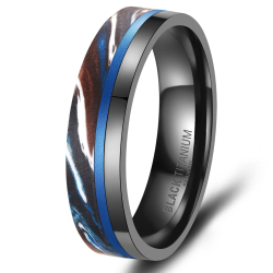 Eksklusive Vielsesringe Black Titanium Blue BT14