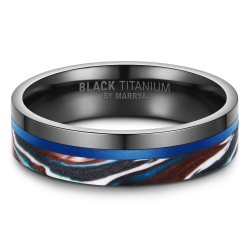 Eksklusive Vielsesringe Black Titanium Blue BT14