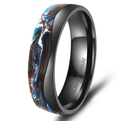 Eksklusive Vielsesringe Black Titanium Blue BT15