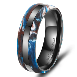 Eksklusive Vielsesringe Black Titanium Blue BT16