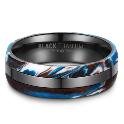 Eksklusive Vielsesringe Black Titanium Blue BT16