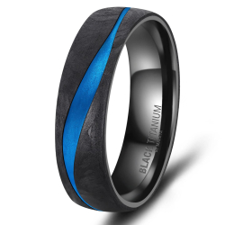 Eksklusive Vielsesringe Black Titanium Blue BT17-B
