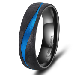 Eksklusive Vielsesringe Black Titanium Blue BT17