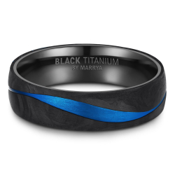 Eksklusive Vielsesringe Black Titanium Blue BT17-B