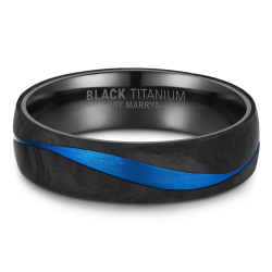 Eksklusive Vielsesringe Black Titanium Blue BT17
