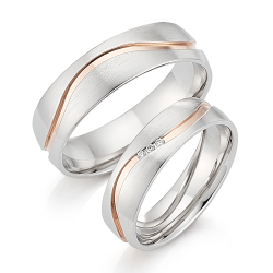 Vielsesringe Slv 1950 m. diamant