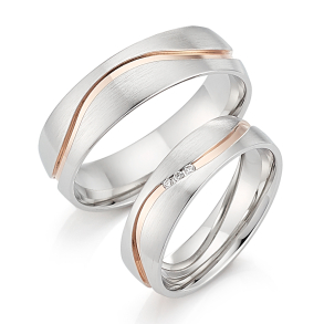 Vielsesringe Slv 1950 m. diamant