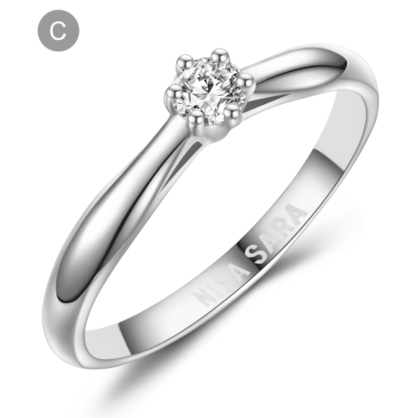 Forlovelsesring 14 Karat Hvidguld NS605-B