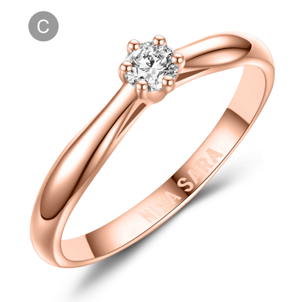 Forlovelsesring 14 Karat Rdguld NS605-C