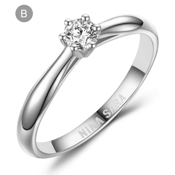 Forlovelsesring 14 Karat Hvidguld NS606-B