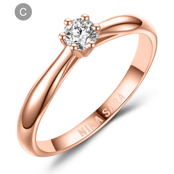 Forlovelsesring 14 Karat Rdguld NS606-C