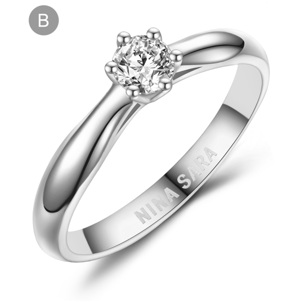 Forlovelsesring 14 Karat Hvidguld NS607-B