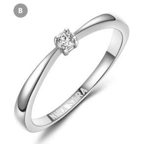 Forlovelsesring 14 Karat Hvidguld NS608-B