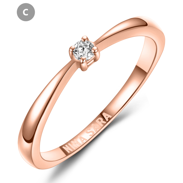 Forlovelsesring 14 Karat Rdguld NS608-C
