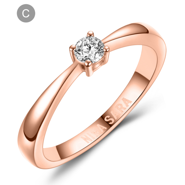 Forlovelsesring 14 Karat Rdguld NS610-C