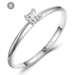 Forlovelsesring 14 Karat Hvidguld NS613-B