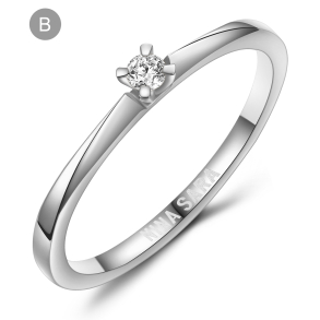 Forlovelsesring 14 Karat Hvidguld NS615-B