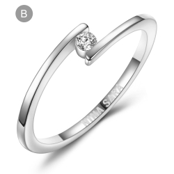 Forlovelsesring 14 Karat Hvidguld NS616-B