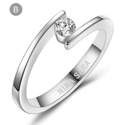 Forlovelsesring 14 Karat Hvidguld NS618-B