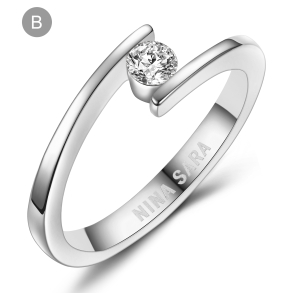 Forlovelsesring 14 Karat Hvidguld NS618-B