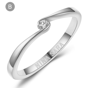 Forlovelsesring 14 Karat Hvidguld NS628-B