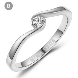 Forlovelsesring 14 Karat Hvidguld NS632-B