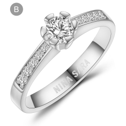 Forlovelsesring 14 Karat Hvidguld NS634-B