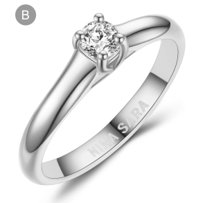 Forlovelsesring 14 Karat Hvidguld NS635-B