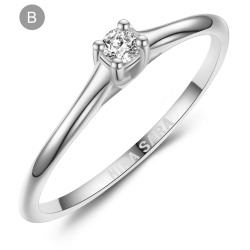 Forlovelsesring 14 Karat Hvidguld NS636-B