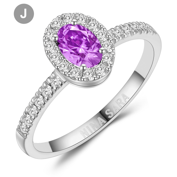 Forlovelsesring 14 Karat Hvidguld NS642-J