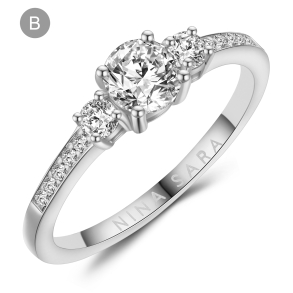 Forlovelsesring 14 Karat Hvidguld NS645-B