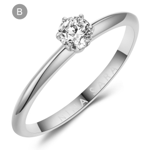 Forlovelsesring 14 Karat Hvidguld NS651-B