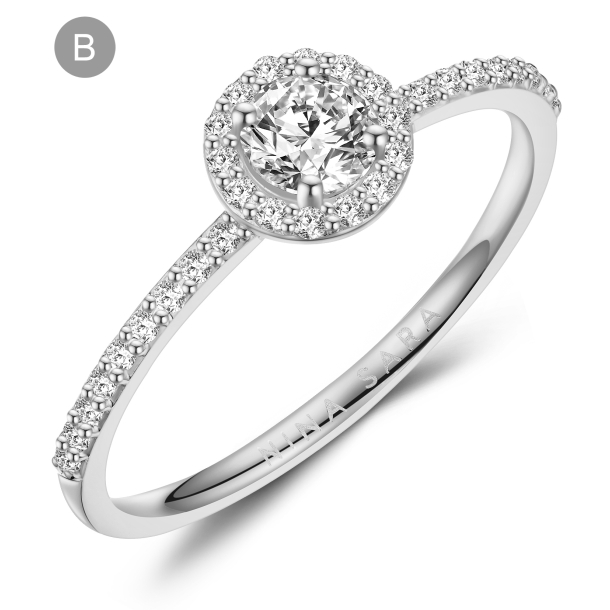 Forlovelsesring 14 Karat Hvidguld NS655-B