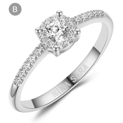 Forlovelsesring 14 Karat Hvidguld NS656-B