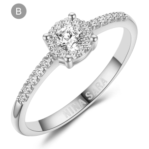 Forlovelsesring 14 Karat Hvidguld NS656-B