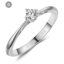 Forlovelsesring 14 Karat Hvidguld NS657-B