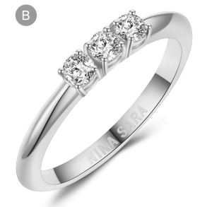 Forlovelsesring 14 Karat Hvidguld NS665-B