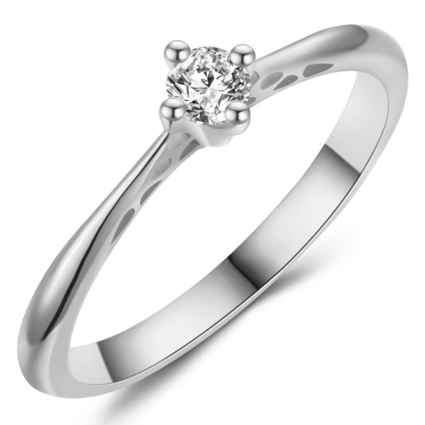 Forlovelsesring 14 Karat Hvidguld NS657-B