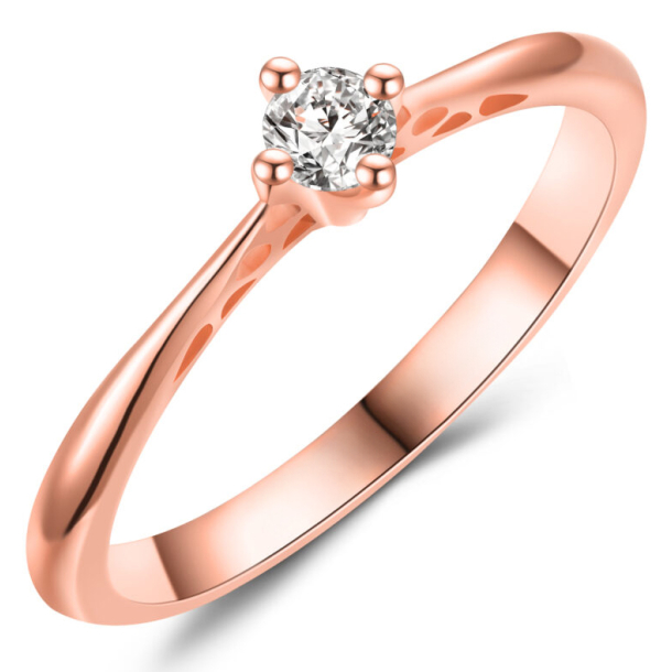 Forlovelsesring 14 Karat Rødguld NS657-C